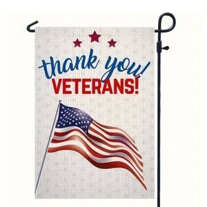Thank You Veterans Memorial Day Double Sided Patriotic Garden Flag Home Decor
